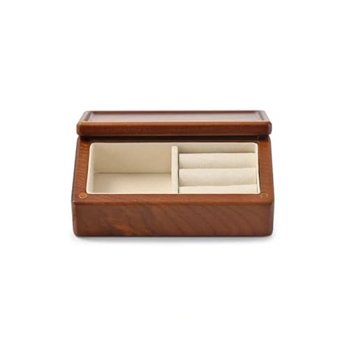 Schmuckkästchen Holz Massivholz Schmuck Aufbewahrungsbox Ring Ohrringe Anhänger Schmuck Display Box Schmuckschatulle Schmuckkasten Groß Jewelry Box(B) von TISURXQ