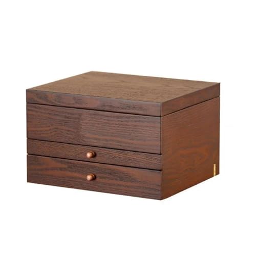 Schmuckkästchen Holz Schmuck Aufbewahrungsbox Make Up Organizer Massivholz Halskette Lagerregal Große Kapazität Schmuckschatulle Mit Spiegel Geschenk Schmuckkasten Groß Jewelry Box von TISURXQ