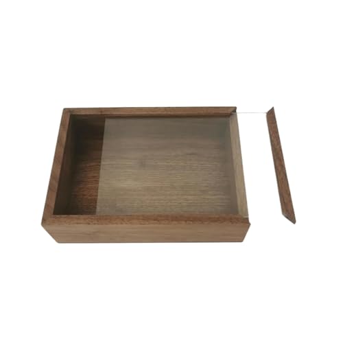 Schmuckkästchen Holz Schmuck Und Kleinigkeiten, Staubdicht Transparent, Elegante Kommode Vitrine Aus Schwarzem Walnussholz, Glasabdeckung Aus Massivem Organisieren Schmuckkasten Groß Jewelry Box(Type- von TISURXQ