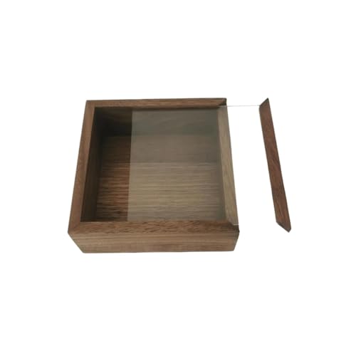 Schmuckkästchen Holz Schmuck Und Kleinigkeiten, Staubdicht Transparent, Elegante Kommode Vitrine Aus Schwarzem Walnussholz, Glasabdeckung Aus Massivem Organisieren Schmuckkasten Groß Jewelry Box(Type- von TISURXQ