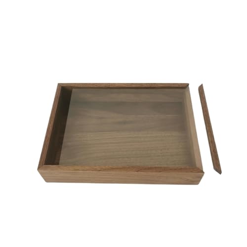 Schmuckkästchen Holz Schmuck Und Kleinigkeiten, Staubdicht Transparent, Elegante Kommode Vitrine Aus Schwarzem Walnussholz, Glasabdeckung Aus Massivem Organisieren Schmuckkasten Groß Jewelry Box(Type- von TISURXQ