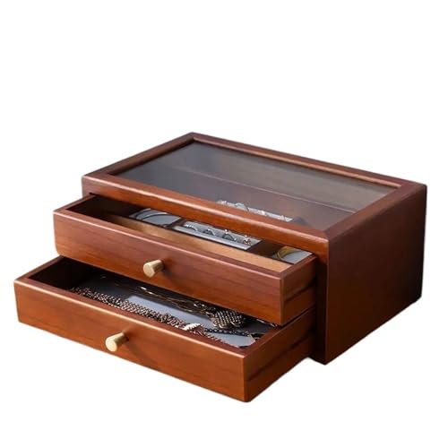 Schmuckkästchen Holz Schmuckschatulle Holz Schmuck Aufbewahrungsbox Handschmuck Ohrringe Schmuckschatulle Aufbewahrungsbox Massivholz Exquisit Schmuckkasten Groß Jewelry Box von TISURXQ