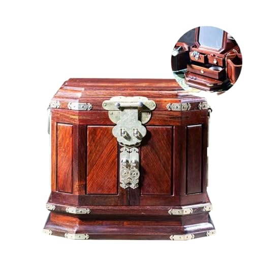 Schmuckkästchen Holz Schmuckschatullen Aufbewahrung Samt Schublade Armband Ohrringe Ausstellungsstand Geschenk Holz Schmuckschatulle Organizer Mit Spiegel Schmuckkasten Groß Jewelry Box(Type-B) von TISURXQ