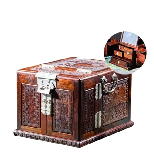 Schmuckkästchen Holz Schmuckschatullen Aufbewahrung Samt Schublade Armband Ohrringe Ausstellungsstand Geschenk Holz Schmuckschatulle Organizer Mit Spiegel Schmuckkasten Groß Jewelry Box(Type-C) von TISURXQ