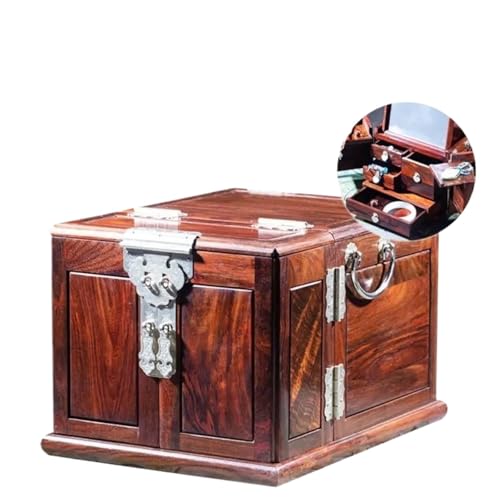 Schmuckkästchen Holz Schmuckschatullen Aufbewahrung Samt Schublade Armband Ohrringe Ausstellungsstand Geschenk Holz Schmuckschatulle Organizer Mit Spiegel Schmuckkasten Groß Jewelry Box(Type-D) von TISURXQ