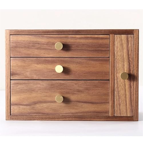 Schmuckkästchen Holz Schwarze Walnussholz Massivholz Schmuckschatulle Mit Spiegel Handgefertigte Gravur Schmuckaufbewahrungsbox Schmuckkasten Groß Jewelry Box von TISURXQ