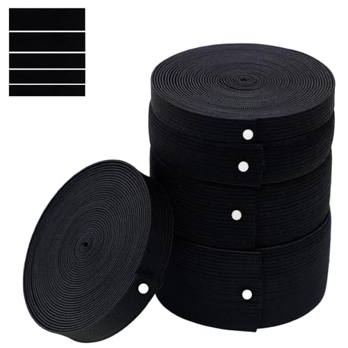 TITIGIFT 25 Meter 5 Stück Schwarze Gummiband Nähen, Enthalten 10mm 15mm 20mm 30mm 40mm Gummiband Breit,Elastisches Band Gute Elastizität Und Nicht Leicht Zu Verformen Elastic Band von TITIGIFT