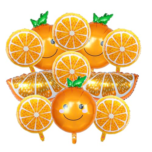 11Pcs Helium Ballons Obst, Orange Frucht Themen Ballon, Orangen Früchte Ballons Partyzubehör, Orange Früchte Ballons Party Dekoration, Sommer Obst Thema Party Dekoration Zubehör von TIVUNORON