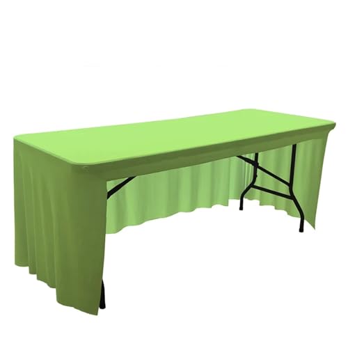 TIYGHI Spandex-Stretch-Tischdecke, 1,8 m bis 2,4 m, elastische Tischdecke for Hotel, Bankett, Hochzeit, Party, Tischdekoration, weißer Tischrock (Color : GREEN02, Size : 8FT-243x76x76cm) von TIYGHI