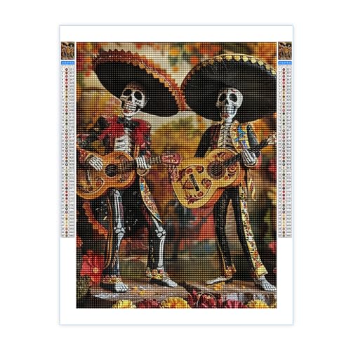 TIZK Strange Guitar Ghostface Diamond Painting Kits for Adults,5D DIY Day of the Dead Diamond Art Kits for Beginners,Crystal Picture Diamond Arts Gift for Home Wall Decor 40.6x61.0 cm von TIZK