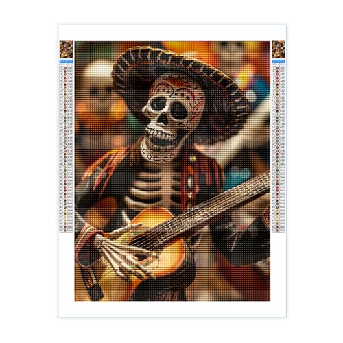 TIZK Strange Guitar Ghostface Diamond Painting Kits for Adults,5D DIY Day of the Dead Diamond Art Kits for Beginners,Crystal Picture Diamond Arts Gift for Home Wall Decor 45.7x63.5 cm von TIZK