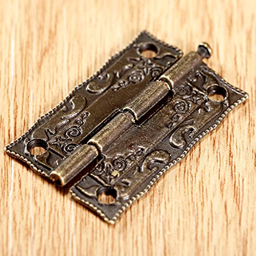 TJLVYCNB 10 Stück Scharniere 36 * 23 mm Eisen Antik Bronze Zink Eisen dekorative Schrauben Vintage Holz Schmuckschatulle Schrank Blumenmuster von TJLVYCNB