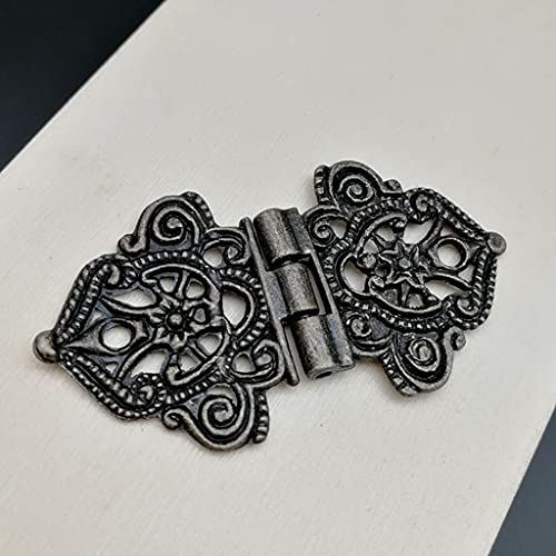 TJLVYCNB 10 Stück Vintage-Legierungs-Hohlblumen-Scharniere, chinesische Möbelbeschläge, Metallscharniere, Schranktür-Stoßscharniere for DIY-Box, 28 x 53 mm von TJLVYCNB