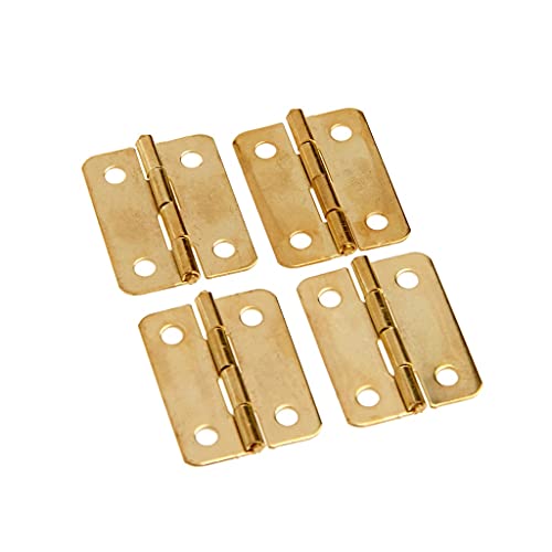 TJLVYCNB 4 Stück Eisen Schublade Tür Schmuck Box Schrank Möbel Wein Holzkiste Scharniere 24 * 18 mm Mini Gold dekorative Scharniere mit Schrauben von TJLVYCNB