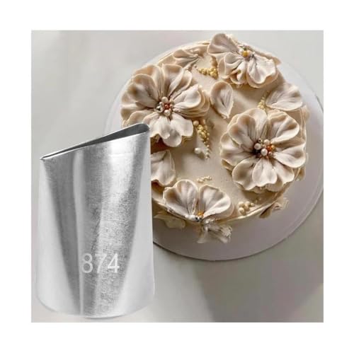 TJLVYCNB Kuchen-Spritztüllen, Gebäcktülle, 1/2 Stück, große Rosen-Spritztülle, Creme-Einfügewerkzeuge, Kuchencreme-Spitzen, gerade Edelstahl-Spritztüllen-Set, tragbar(One Size) von TJLVYCNB