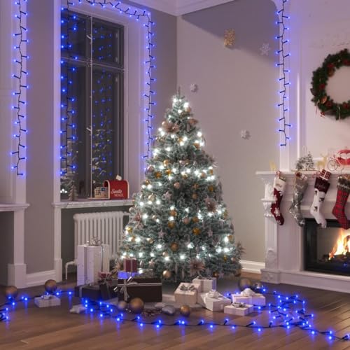 TJROO Feiertagsdekorationen Home Weihnachtsbeleuchtung mit 1000 blauen LEDs 25m PVC Kompakte LED-Lichterkette DIY Dekorationen 8 Beleuchtungsmodi Party Hochzeit von TJROO