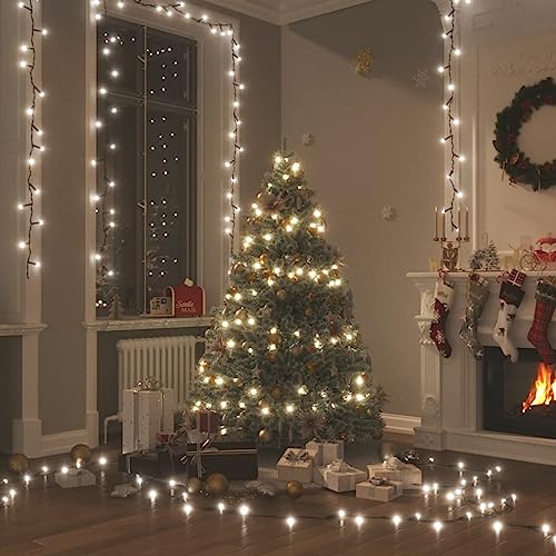 TJROO Feiertagsdekorationen Home Weihnachtsbeleuchtung mit 300 LEDs Kaltweiß 30m PVC Lichterkette Verschiedene Lichteffekte DIY Dekoration Leicht gefaltet Weihnachten Party Hochzeit von TJROO