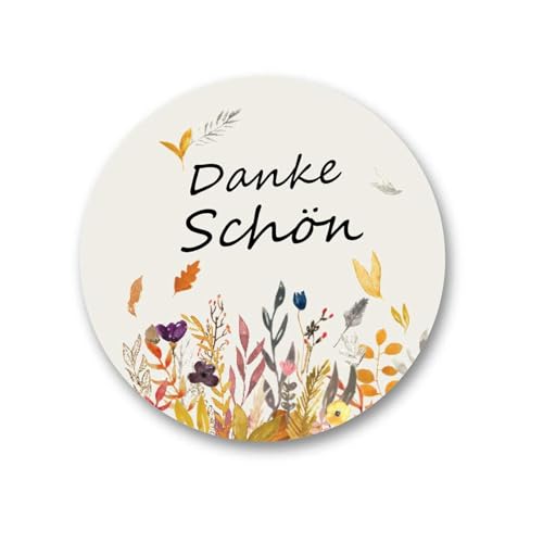 TJUSPIRIT 500 Stk Danke Aufkleber Thank You Sticker 3.8cm Rund Aufkleber Danke Etiketten Selbstklebend im Blumenstil für Geschenkverpackungen Umschlägen DIY Karten Handarbeit von TJUSPIRIT