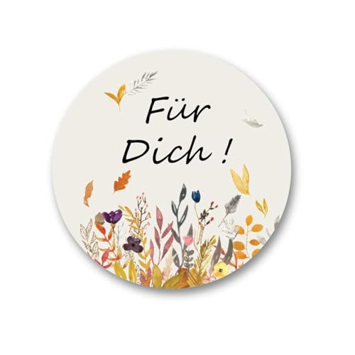 TJUSPIRIT 500 Stück Für Dich Aufkleber 3.8cm Rund Etiketten Für Dich Sticker Danke Etiketten Selbstklebend im Blumenstil für Geschenkverpackungen Umschlägen DIY Karten Handarbeit von TJUSPIRIT