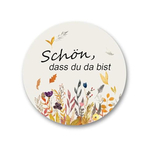 TJUSPIRIT 500 Stück Hochzeit Aufkleber 3.8cm Rund Etiketten Schön dass du da bist Sticker Hochzeit Gastgeschenk Etiketten Selbstklebend im Blumenstil für Geschenkverpackungen Umschlägen DIY Karten von TJUSPIRIT