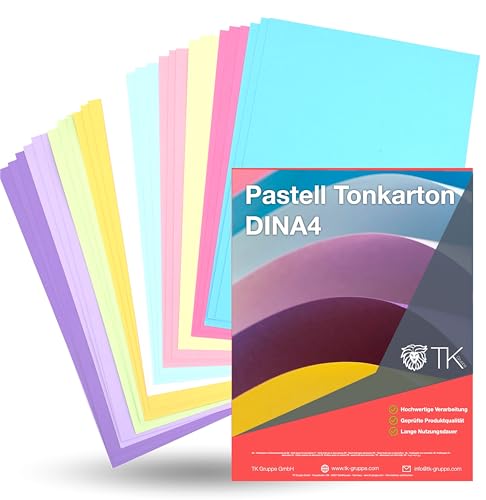 100x Blatt - Pastellpapier 250 g/m² - mit 10x verschiedene Mint Farben - Papier zum Basteln & gestalten - Bastelpapier & Tonkarton & Buntpapier für Karten-Bastelsets von TK Gruppe Timo Klingler