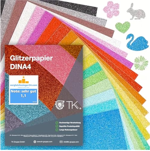 150x Blatt - Glitzerpapier Glitterpapier 250 g/m² - A4 Kopierpapier Druckerpapier bunt - zum Basteln & gestalten - Bastelpapier Tonkarton Pappe von TK Gruppe Timo Klingler