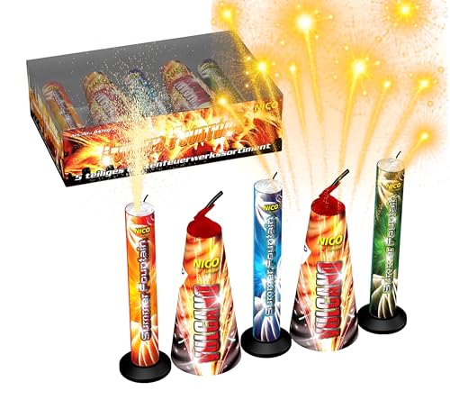 Happy Sparks® XXL Set 5 Teile Summer Fountains Set - für Partys & Silvester für Jugendlichen & Kinder 2024 von TK Gruppe Timo Klingler