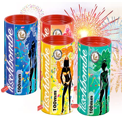 8er Party Tischbomben Partypopper Tischfeuerwerk für Partys & Feuerwerk Silvester Kat. F1 für Jugendlichen & Kinder Jugendfeuerwerk 2025 von TK Gruppe Timo Klingler