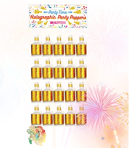 TK Gruppe Timo Klingler Happy Sparks® 20x Party Gold Schampus Popper Schampusknaller Partypopper für Partys & Silvester Kat. F1 für Jugendlichen & Kinder Jugendfeuerwerk (20x Gold) von TK Gruppe Timo Klingler