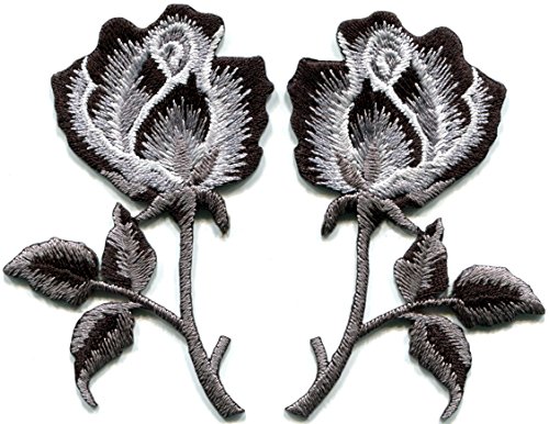 Black roses pair flowers gothic boho rock & roll wicca applique iron-on patches by TKPatch von TKPatch