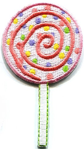 Lollipop sucker candy sweets retro kids sticky-pop embroidered applique iron-on patch new by TKPatch von TKPatch