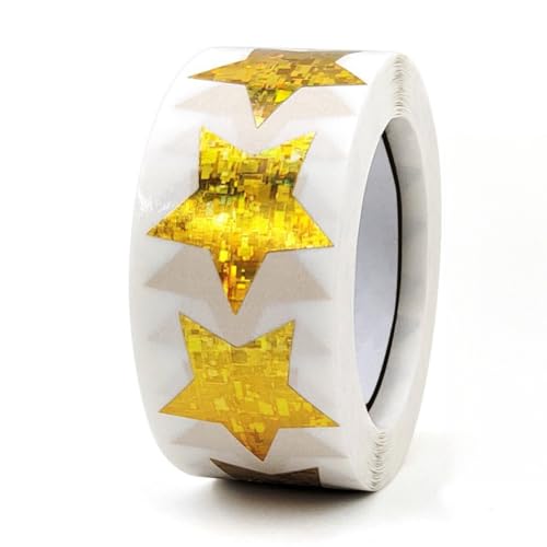 1 Roll (500 Stück) DIY Aufkleber Umschlagsiegel Selbstklebende Goldfolie Weihnachten Etikett Ablösbare Sticker Geschenkanhänger Geburtstag Hochzeit Deko für Karte, Briefumschlag, Geschenktüten (E) von TKSJROL