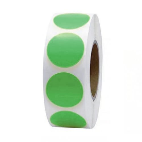 1 Roll (500 Stück) Runde Kleine Sticker Selbstklebende Paket Kreis Label Dots Gastgeschenke Weihnachten Sticker Handgemachte Label Deko Geschenksticker Aufkleber auf Rolle für Umschläge, Boxen (Grün) von TKSJROL