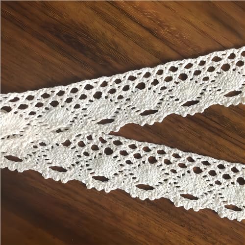 65 Meters Spitzenband Vintage DIY Nähen Baumwolle Dekoband Scrapbooking Borte Geschenkband Tischdekoration Geschenkbox Schleifenband Handwerk Geschenkbox Zierband Hochzeit Floral (Breite 4cm,Beige) von TKSJROL