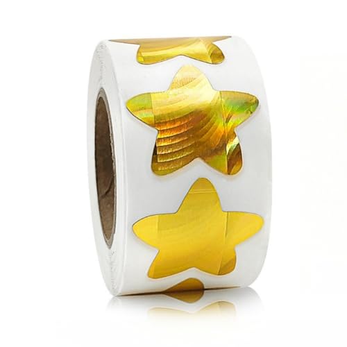 8 Roll (4000 Stück) DIY Aufkleber Umschlagsiegel Selbstklebende Goldfolie Weihnachten Etikett Geschenkanhänger Ablösbare Sticker Hochzeit Deko Geburtstag für Karte, Briefumschlag, Geschenktüten (S) von TKSJROL