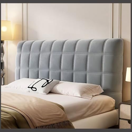 TLMQYXZE Bett Kopfteil Bezug, Bettkopfteil Hussen, Weicher Strecken Verdicken Samtstoff, Staubdichte Schutzhülle Für Gepolsterte Schlafzimmer Kopfteil(Dark Gray,160cm(63inch)) von TLMQYXZE