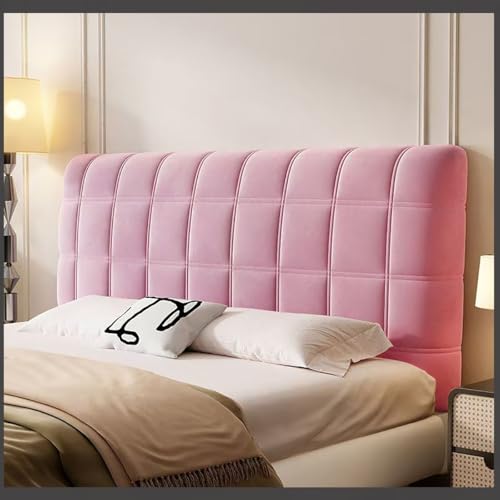 TLMQYXZE Bett Kopfteil Bezug, Bettkopfteil Hussen, Weicher Strecken Verdicken Samtstoff, Staubdichte Schutzhülle Für Gepolsterte Schlafzimmer Kopfteil(Pink,100cm(39.3inch)) von TLMQYXZE