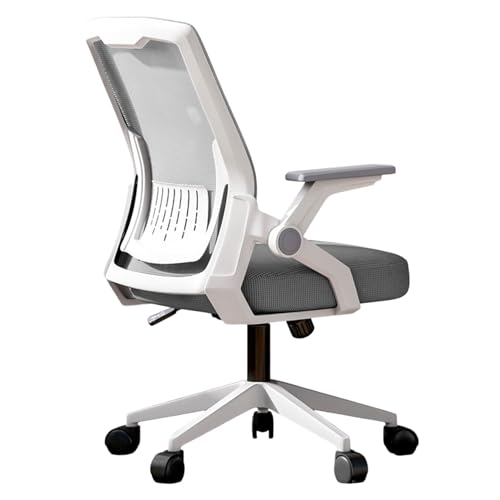 Schreibtischstühle mit Rollen, Home-Office-Stuhl mit hochklappbaren Armlehnen, ergonomischer, verstellbarer Drehstuhl mit Rollen, bequemer Computer-Arbeitsstuhl mit Netzstoff und mittlerer Rückenlehn von TLTDSMYF