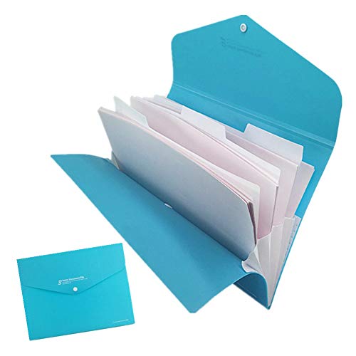 Blaue A4-Fächerordner-Organisationsbox – Faltbarer Dokumentenspeicherordner for Büro, Zuhause und Schule – Tragbares Ablagesystem for Papiere, Dokumente und Dateien(Blue) von TLTLT