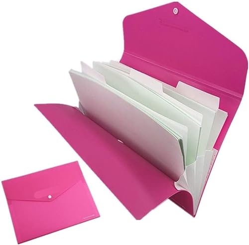 Blaue A4-Fächerordner-Organisationsbox – Faltbarer Dokumentenspeicherordner for Büro, Zuhause und Schule – Tragbares Ablagesystem for Papiere, Dokumente und Dateien(Pink) von TLTLT