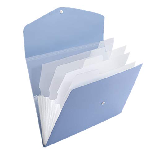 Erweiterbare Aktenordnerbox im A4-Format, blau, 5-Fächer-Dokumentenmappe for Büroakten und -ordner, Ablage-Aufbewahrungslösung(Blue,5pocket) von TLTLT