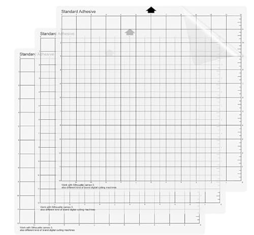 3 Stück Schneidematte Plotter, 34,5 * 32,5 Cm (12x12 Zoll) Schneidematte Für Silhouette Portrait, Haftende Und Rutschfeste Flexible Gerasterte Schneidematten Ersatzmatten Zubehörset Vinyl Craft Sewing von TMBMLPP