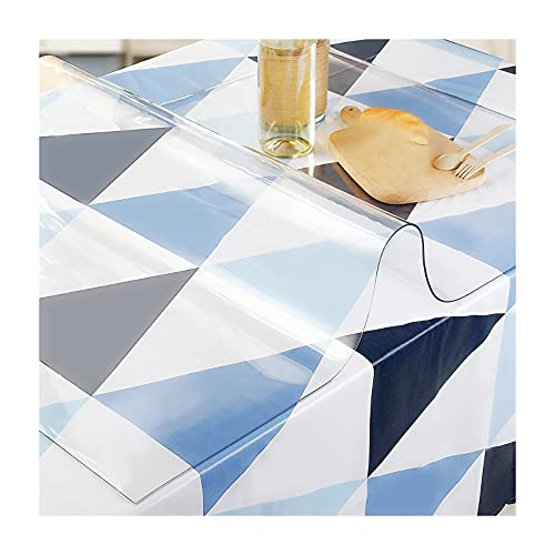 PVC Glasklar Folie Transparente Tischdecke Tischschutz Wunschmaß,Wasserdicht VerschleißFest Hochtemperatur Und VerschleißFest,Kann In Restaurant Wohnzimmer Und Garten (Color:1mm,Size: 30x50cm) von TMGJ