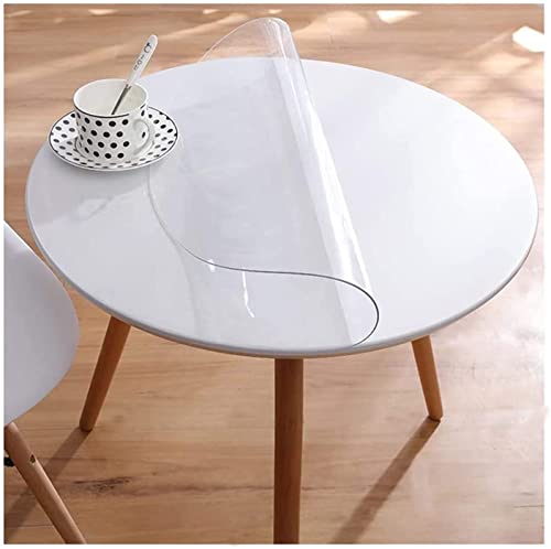 TMGJ Tischdecke Transparent Rund PVC Tischschutz Abwaschbar Wasserdicht Glasklar Folie Tischfolie Schutzfolie,UnterstüTzung Der Anpassung,Kann FüR Restaurantgarten Und Boden(1.5mm,80cm/32inch) von TMGJ