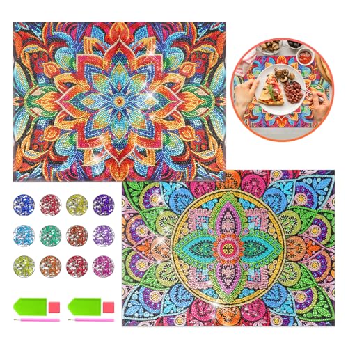 Diamond Painting Kit für Kinder Erwachsene, Geschenke Mädchen 8-9-10-11 Jahre Mandala Platzset Basteln Mädchen 10 11 12 Jahre Geburtstagsgeschenk Frauen Diamant Bastelset Kinder Spielzeug ab 8-13 Jahr von TMGOT