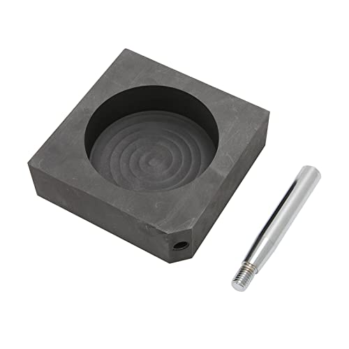 Runde Silber Graphit Barren Münzform, Runde Graphit Gussform mit Griffschlitz Wärmeleitfähigkeit Hohe Temperaturbeständigkeit Metallgussformen Zum Schmelzen Veredeln Veredeln von Altmetallschmuck von TMISHION