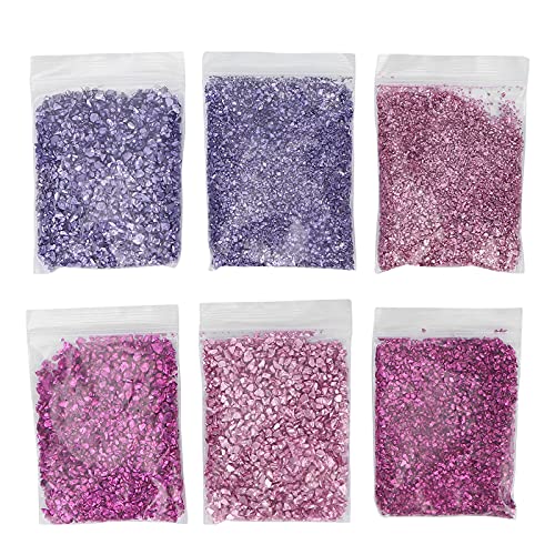 TMISHION Bunte Seeglas Deko, Zerquetschtes Glas Unregelmäßige Metallchips Glänzender Glitter Zerkleinertes Glas für Strand Hochzeits Party Dekor Wohnkultur DIY Bastelbedarf von Lulizzie