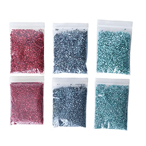 Zerkleinerter Glasfüller Unregelmäßige Kies Edelsteine ​​DIY Harzfüller Unregelmäßige Glaschips Zerkleinertes Glas Glitter Formfüller Glitter DIY Glitzer Chips Nagelkunst Handwerk Vase Dekoration von TMISHION