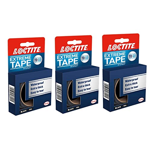 EXTREME Tape, Extra Starkes Panzertape, extra Dickes Wasserdichtes Schwarzes Klebeband, easy-Tear Duct Tape für harte Reparaturen, Schwarz, 3x10m von TMPpro