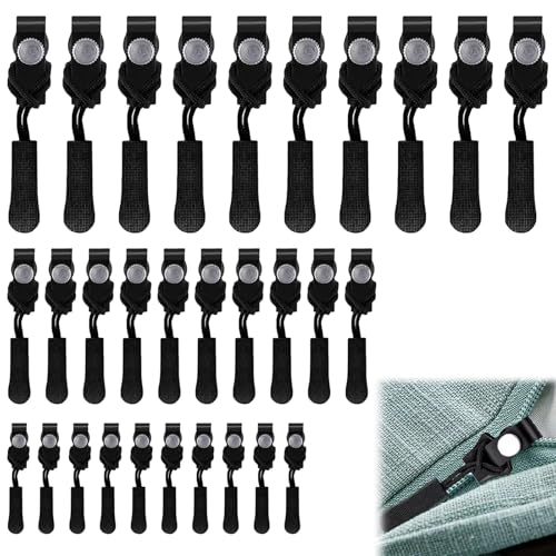 30 Stück Reissverschluss Zipper,Zipper Reißverschluss Reparatur Set,3 Größen Reißverschluss Reparatur Set Fix Reissverschluss Zipper,Geeignet für Jeans, Jacken,Rucksäcke und KofferRuckäcke von TMRBBesty